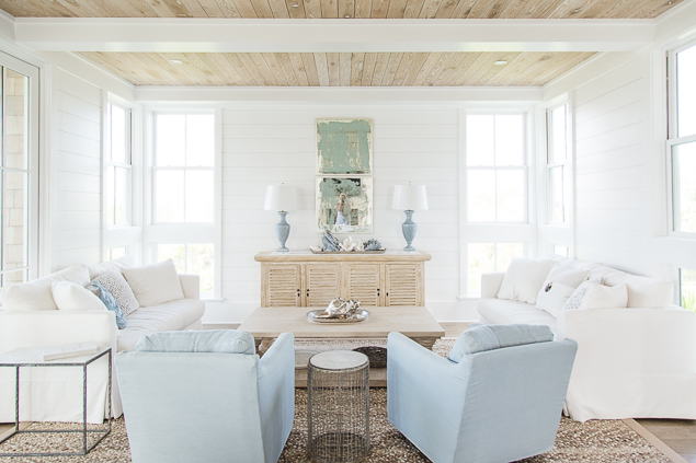 Wood Planking on the Ceiling - Cottage and Vine